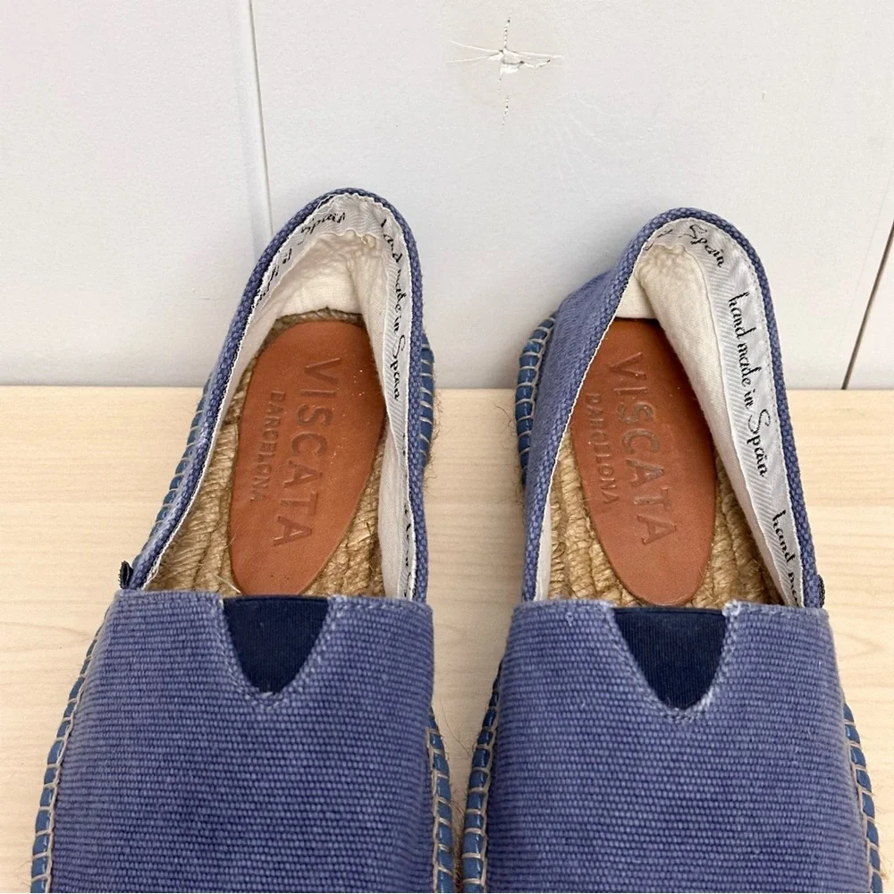 Viscata Barceloneta Canvas Espadrille Flats In Blue Size 7